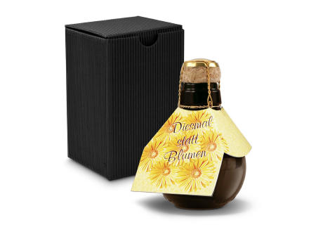 Kleinste Sektflasche der Welt! Diesmal statt Blumen - Inklusive Geschenkkarton in Schwarz, 125 ml