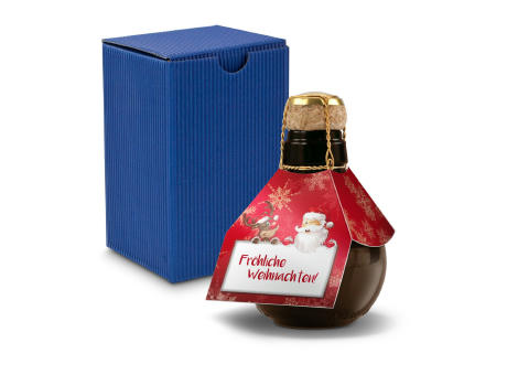 Kleinste Sektflasche der Welt! Fröhliche Weihnachten - Inklusive Geschenkkarton in Blau, 125 ml