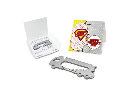 Geschenkartikel: ROMINOX® Key Tool Truck / LKW (22 Funktionen) im Motiv-Mäppchen Super Dad