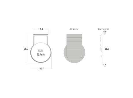 ROMINOX® Mehrweg-Büroklammer Shape Clip Variante E, idealer Mailingartikel für Dokumente, bis zu 18 Seiten Klemmkraft