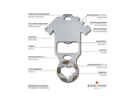 Geschenkartikel: ROMINOX® Key Tool Football / Fußball (18 Funktionen) im Motiv-Mäppchen Deutschland Fan Jubelverstärker