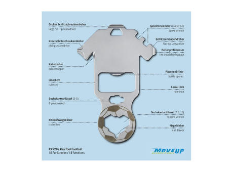 Geschenkartikel: ROMINOX® Key Tool Football / Fußball (18 Funktionen) im Motiv-Mäppchen Deutschland Fan Jubelverstärker