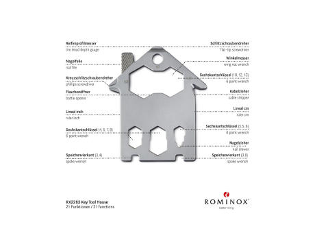 Geschenkartikel: ROMINOX® Key Tool House / Haus (21 Funktionen) im Motiv-Mäppchen Werkzeug