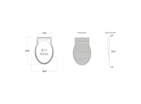 ROMINOX® Mehrweg-Büroklammer Shape Clip Variante I, idealer Mailingartikel für Dokumente, bis zu 18 Seiten Klemmkraft