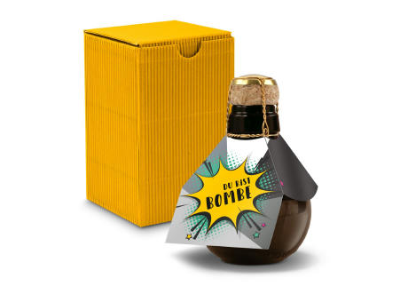 Kleinste Sektflasche der Welt! Du bist Bombe - Inklusive Geschenkkarton in Gelb, 125 ml