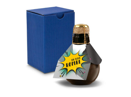 Kleinste Sektflasche der Welt! Du bist Bombe - Inklusive Geschenkkarton in Blau, 125 ml