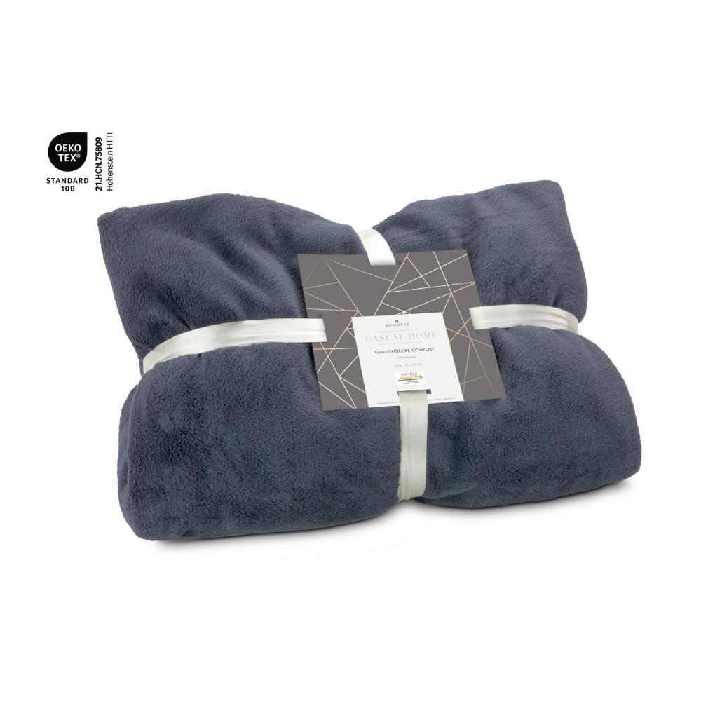 Fernsehdecke Comfort - Schieferblau - 150 x 200 cm, 230 g/m²