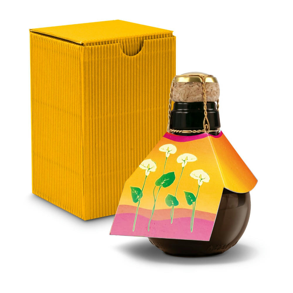 Kleinste Sektflasche der Welt! Calla - Inklusive Geschenkkarton in Gelb, 125 ml