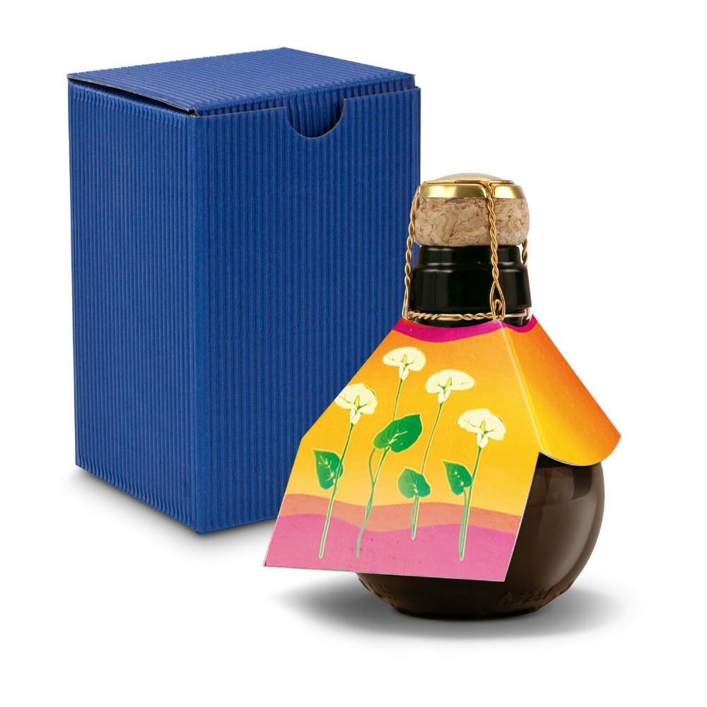 Kleinste Sektflasche der Welt! Calla - Inklusive Geschenkkarton in Blau, 125 ml