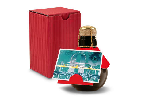Kleinste Sektflasche der Welt! Visitenkarteneinschub - Inklusive Geschenkkarton in Rot, 125 ml