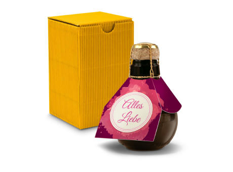 Kleinste Sektflasche der Welt! Alles Liebe - Inklusive Geschenkkarton in Gelb, 125 ml
