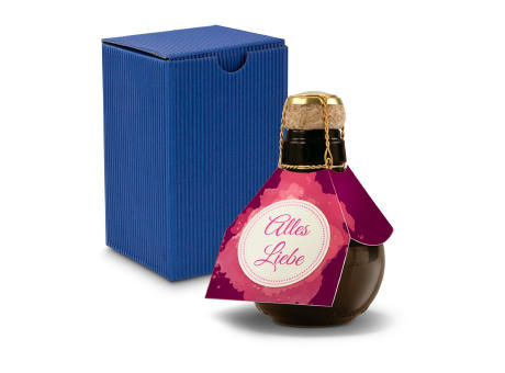 Kleinste Sektflasche der Welt! Alles Liebe - Inklusive Geschenkkarton in Blau, 125 ml