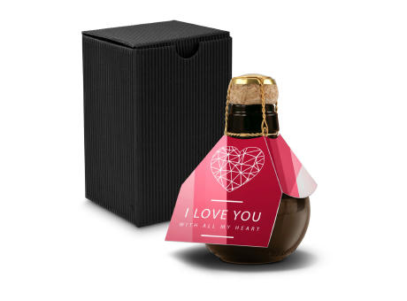 Kleinste Sektflasche der Welt! I love u - Inklusive Geschenkkarton in Schwarz, 125 ml