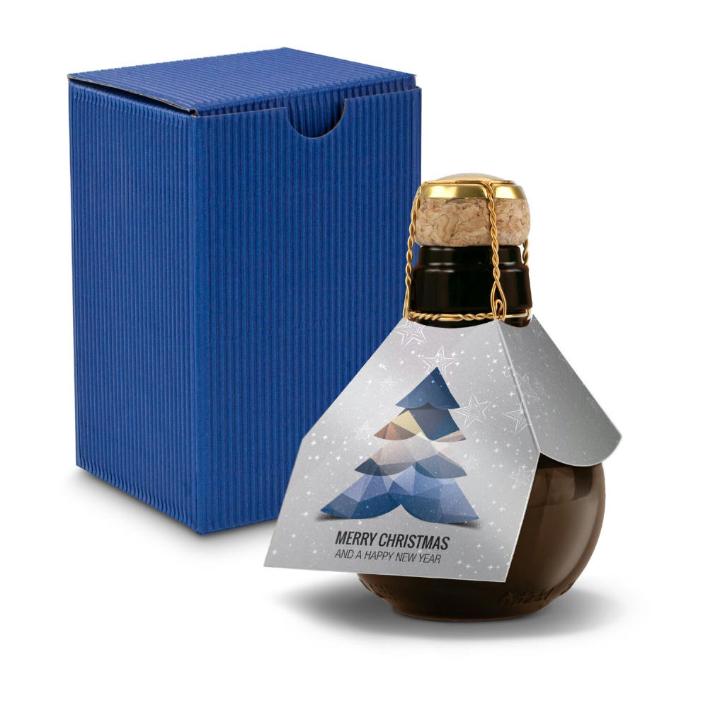 Kleinste Sektflasche der Welt! Merry Christmas - Inklusive Geschenkkarton in Blau, 125 ml