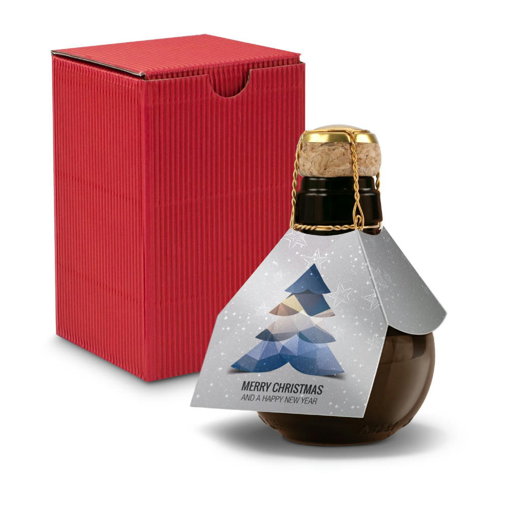 Kleinste Sektflasche der Welt! Merry Christmas - Inklusive Geschenkkarton in Rot, 125 ml