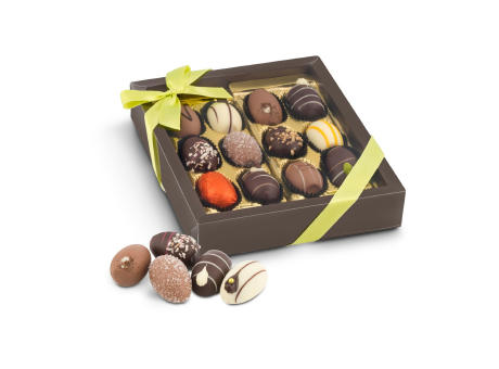 Geschenkartikel / Präsentartikel: Oster-Präsent Pralineneier - 12 Confiserie-Eier, 240 g