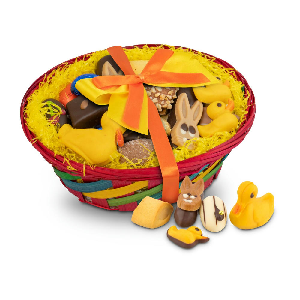 Geschenkartikel / Präsentartikel: Großer Osterkorb mit Confiseriespezialitäten, 600 g