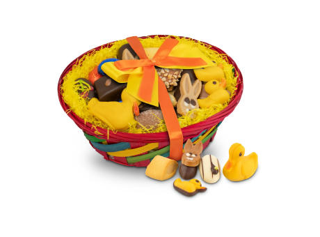 Geschenkartikel / Präsentartikel: Großer Osterkorb mit Confiseriespezialitäten, 600 g