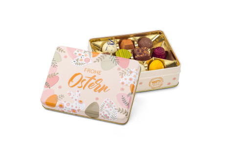 Geschenkartikel / Präsentartikel: Frohe Ostern - Pralinendose mit 125 g