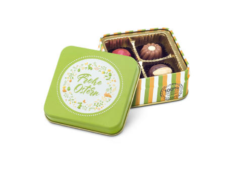 Geschenkartikel / Präsentartikel: Frohe Ostern - Pralinendose mit 50 g
