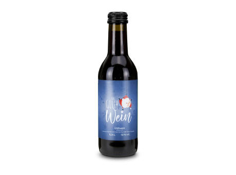 Glühwein - Flasche olivgrün, Schraubverschluss schwarz, 0,25 l