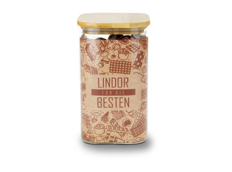 Geschenkset / Präsenteset: Lindor Team-Glas Frohe Weihnachten mit 35 Lindt Lindorkugeln