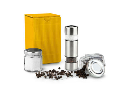 Geschenkset / Präsenteset: Salz & Pfeffer im Miniformat, gelbe Verpackung