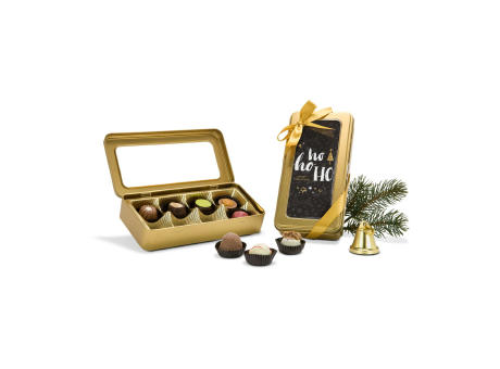 Geschenkartikel / Präsentartikel: Golddose Frohe Weihnachten