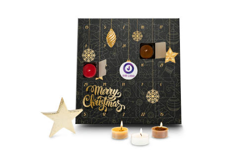 Geschenkartikel / Präsentartikel : Duftkerzen Adventskalender Merry Christmas