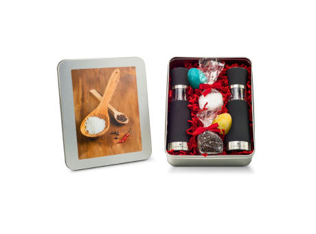 Geschenkset / Präsenteset: Oster Salz- & Pfeffermühlen Set - in Silberdose