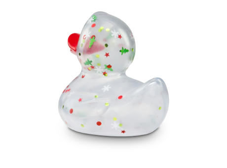 Werbeente Leni Lametta mit rotem Schnabel, ca. 8 cm