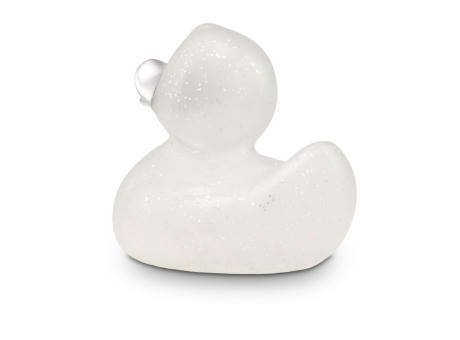 Werbeente Silke Silberglitzer, ca. 8 cm