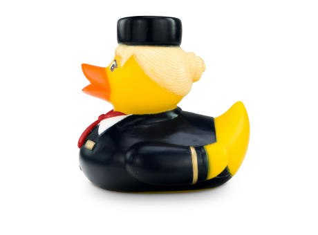 Werbeente Steffi Stewardess mit rotem Halstuch