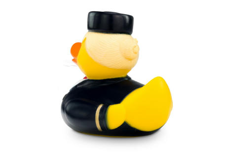 Werbeente Steffi Stewardess mit rotem Halstuch