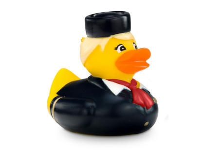 Werbeente Steffi Stewardess mit rotem Halstuch