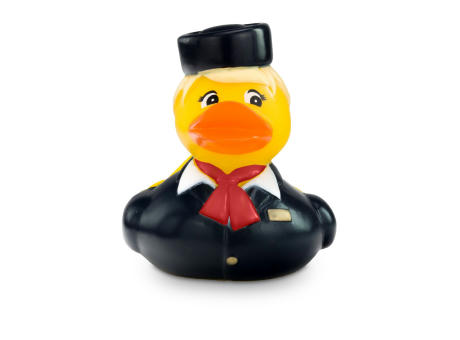 Werbeente Steffi Stewardess mit rotem Halstuch