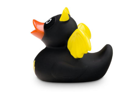 Werbeente Batduck Superheld schwarz-gelb