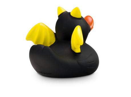 Werbeente Batduck Superheld schwarz-gelb
