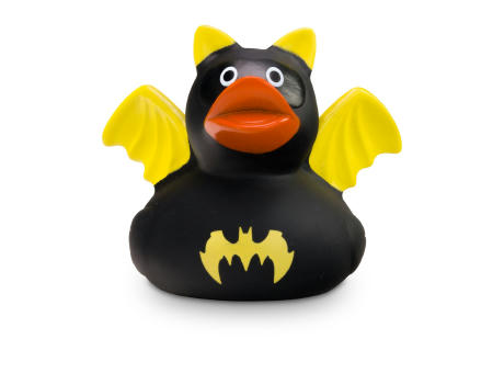 Werbeente Batduck Superheld schwarz-gelb