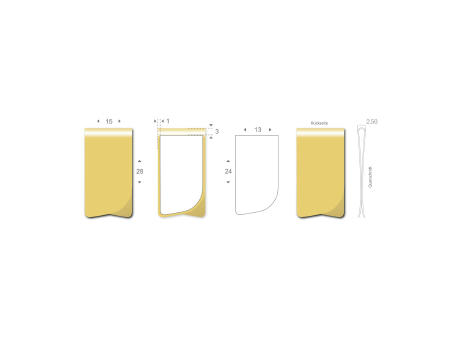ROMINOX® Mehrweg-Büroklammer Prime Clip in Gold, idealer Mailingartikel für Dokumente, bis zu 12 Seiten Klemmkraft 