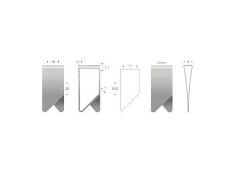 ROMINOX® Mehrweg-Büroklammer Big Clip, idealer Mailingartikel für Dokumente, bis zu 50 Seiten Klemmkraft