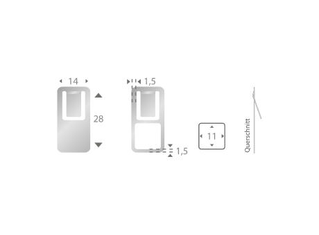 ROMINOX® Mehrweg-Büroklammer Easy Clip, idealer Mailingartikel für Dokumente, bis zu 4 Seiten Klemmkraft