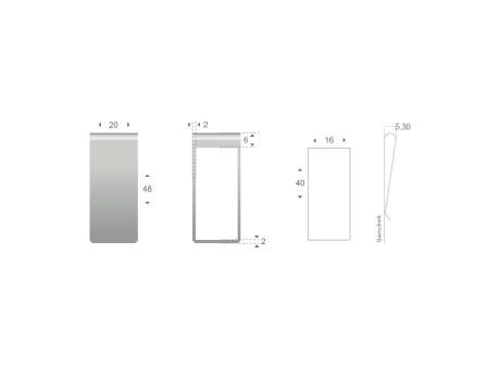 ROMINOX® Mehrweg-Büroklammer Straight Clip XL ohne Noppen, idealer Mailingartikel für Dokumente, bis zu 35 Seiten Klemmkraft