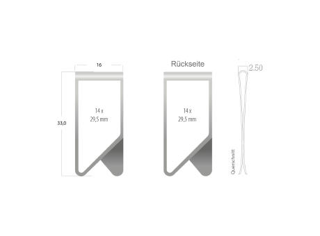 ROMINOX® Mehrweg-Büroklammer X Clip XL, idealer Mailingartikel für Dokumente, bis zu 16 Seiten Klemmkraft