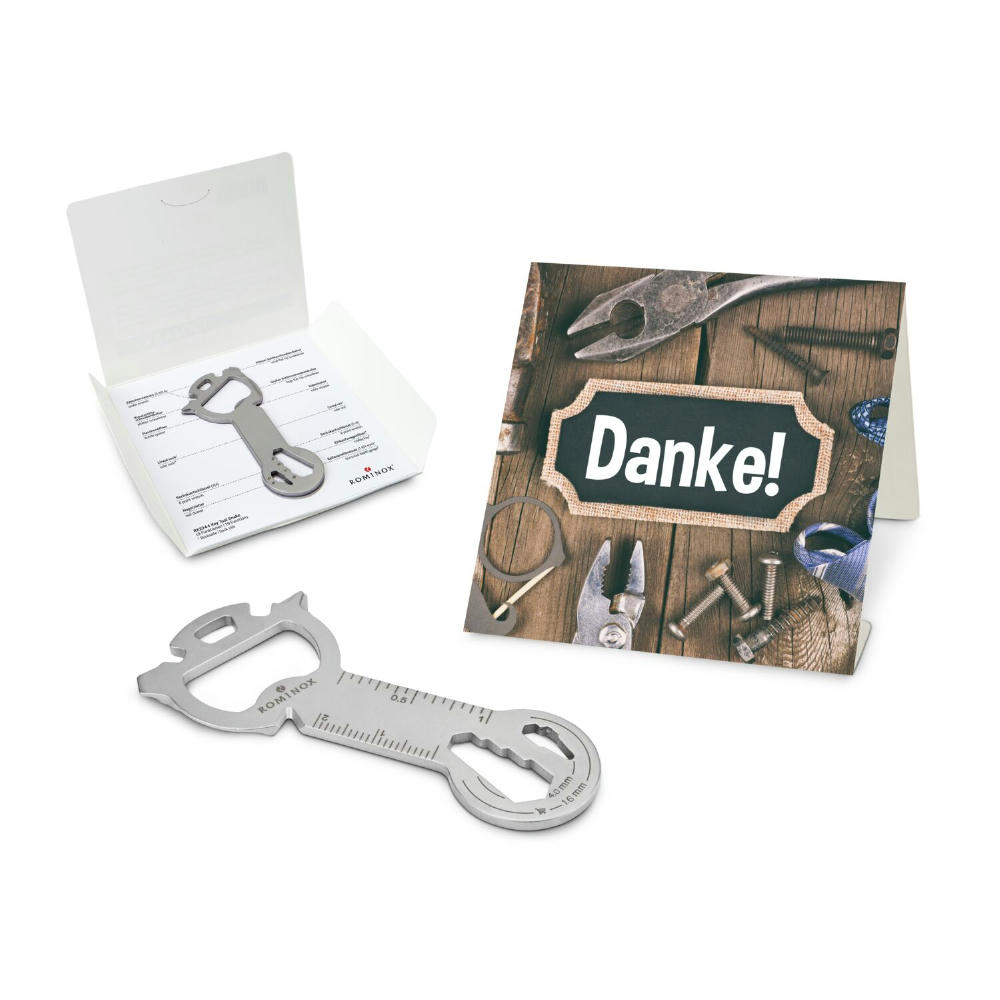 Geschenkartikel: ROMINOX® Key Tool Snake (19 Funktionen) im Motiv-Mäppchen Danke