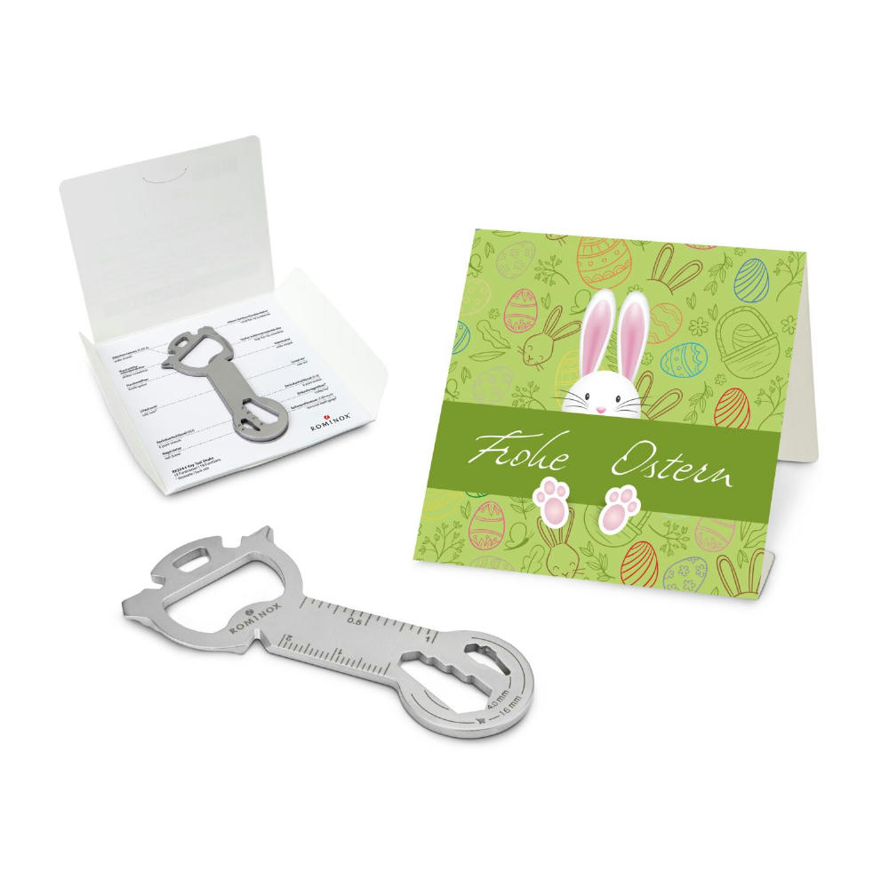 Geschenkartikel: ROMINOX® Key Tool Snake (19 Funktionen) im Motiv-Mäppchen Osterhase