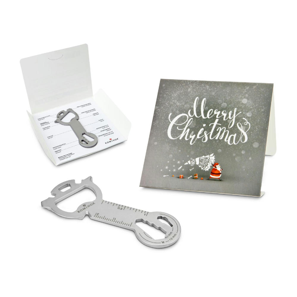 Geschenkartikel: ROMINOX® Key Tool Snake (19 Funktionen) im Motiv-Mäppchen Merry Christmas