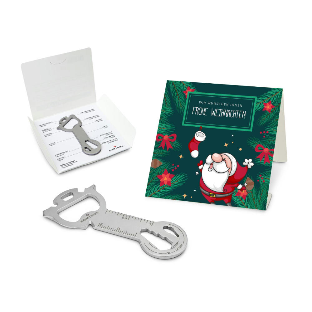 Geschenkartikel: ROMINOX® Key Tool Snake (19 Funktionen) im Motiv-Mäppchen Frohe Weihnachten