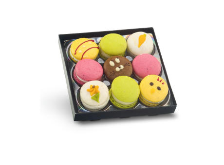 Geschenkartikel / Präsentartikel: Bunte Oster-Macarons, 90 g