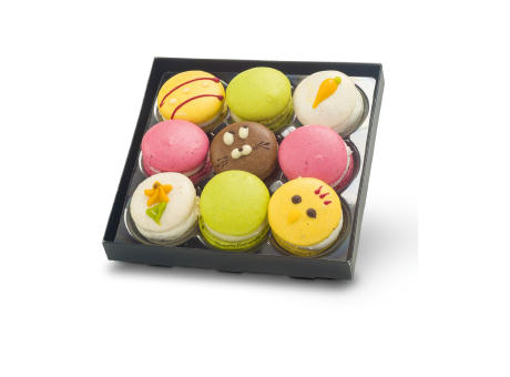 Geschenkartikel / Präsentartikel: Bunte Oster-Macarons, 90 g